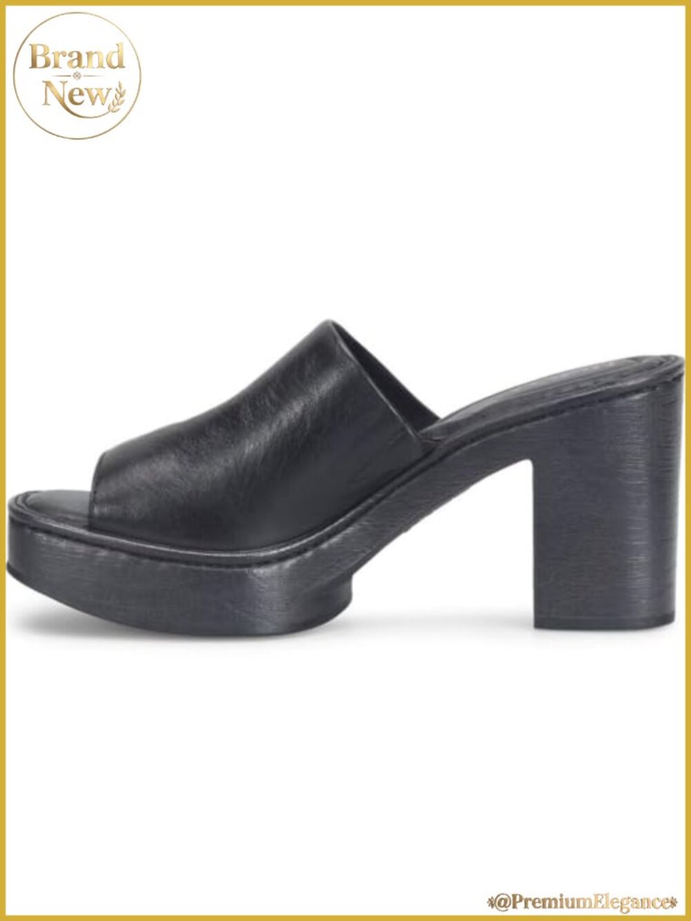 Leather platform heeled sandals